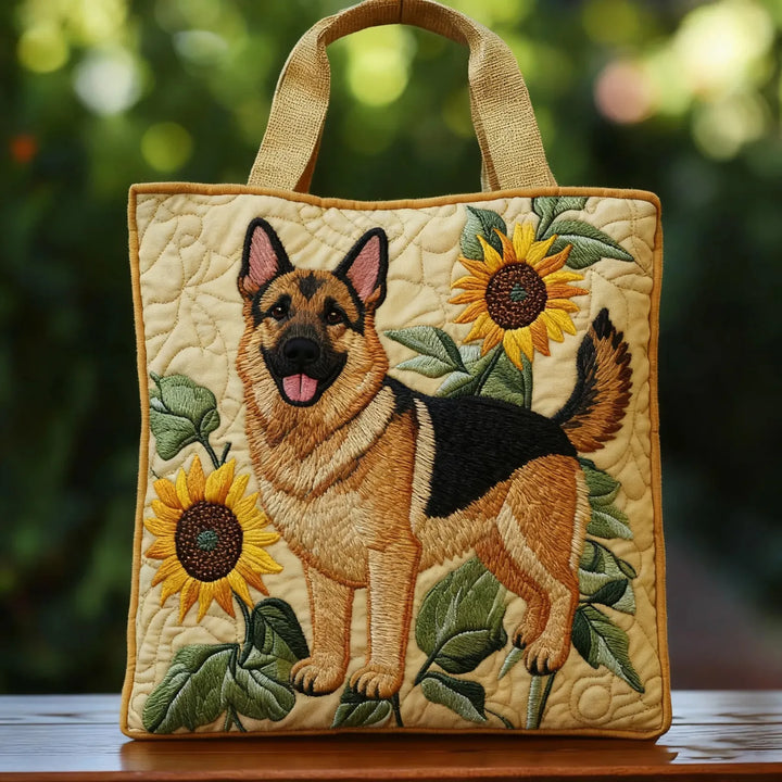 Artisanal Floral Tote Bag German Shepherd